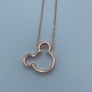 Mouse Ear Necklace Rose Gold